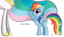 Size: 800x467 | Tagged: safe, artist:ratofdrawn, character:princess celestia, character:rainbow dash, species:pony