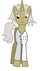 Size: 1098x1862 | Tagged: safe, artist:sintakhra, species:pony, species:unicorn, back to the future, crossover, doc brown, ponified, simple background, solo, transparent background, vector