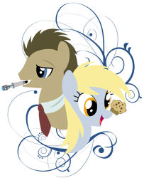 Size: 797x981 | Tagged: safe, artist:pixelkitties, character:derpy hooves, character:doctor whooves, character:time turner, species:pegasus, species:pony, doctor who, female, mare, muffin, simple background, sonic screwdriver, the doctor, transparent background