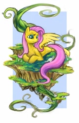 Size: 652x1008 | Tagged: safe, artist:hobbes-maxwell, character:angel bunny, character:fluttershy, dirt cube, female, solo, surreal