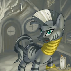 Size: 648x648 | Tagged: safe, artist:hobbes-maxwell, character:zecora, species:zebra, candle