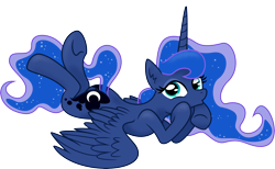 Size: 6000x3694 | Tagged: safe, artist:kp-shadowsquirrel, artist:spier17, character:princess luna, absurd resolution, female, hooves, missing accessory, prone, simple background, solo, transparent background, underhoof, vector