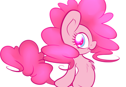 Size: 1280x884 | Tagged: safe, artist:extradan, character:pinkie pie, species:earth pony, species:pony, chest fluff, cute, diapinkes, female, mare, profile, simple background, solo, white background