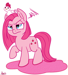 Size: 1280x1410 | Tagged: safe, artist:arnachy, character:pinkie pie, species:chicken, female, solo, swapped cutie marks