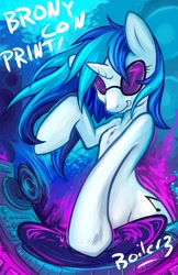 Size: 504x778 | Tagged: safe, artist:hobbes-maxwell, character:dj pon-3, character:vinyl scratch, dj console, female, solo