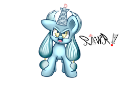 Size: 1024x683 | Tagged: safe, artist:extradan, oc, oc only, floppy ears, glare, looking at you, open mouth, pylon, pylon pony, rawr, simple background, smirk, solo, transparent background