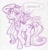 Size: 815x850 | Tagged: safe, artist:trollie trollenberg, character:lily blossom, species:pegasus, species:pony, g4, dialogue, hooves, monochrome, one hoof raised, smiling, solo, text, traditional art, wings