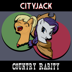 Size: 1080x1080 | Tagged: safe, artist:acesential, character:applejack, character:rarity, g4, accessory swap, alternate hairstyle, hilarious in hindsight, personality swap, role reversal