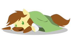 Size: 1211x659 | Tagged: safe, artist:acesential, oc, oc only, oc:calpain, species:earth pony, species:pony, g4, blanket burrito, calpain, pointy ponies, solo