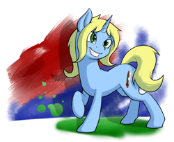 Size: 988x809 | Tagged: safe, artist:acesential, artist:mynder, oc, oc only, oc:art's desire, species:pony, species:unicorn, g4, female, mare, smiling, solo