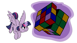 Size: 3360x1890 | Tagged: safe, artist:acesential, character:twilight sparkle, character:twilight sparkle (alicorn), species:alicorn, species:pony, g4, female, hilarious in hindsight, kallisti, magic, mare, micro, rubik's cube, solo, tiny ponies