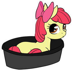 Size: 1058x1043 | Tagged: safe, artist:acesential, character:apple bloom, species:earth pony, species:pony, g4, adorabloom, bucket, cute, solo