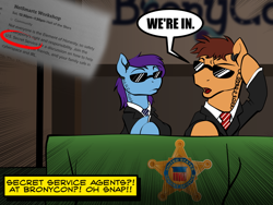 Size: 1000x750 | Tagged: safe, artist:acesential, oc, g4, bronycon, ponified, secret service