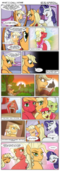 Size: 800x2265 | Tagged: safe, artist:acesential, character:apple bloom, character:applejack, character:big mcintosh, character:granny smith, character:rarity, species:earth pony, species:pony, g4, applejewel, comic, crossdressing, male, orchard blossom, stallion, sweet apple acres