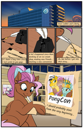 Size: 699x1080 | Tagged: safe, artist:acesential, oc, oc only, oc:bowtie, oc:cabbie, oc:liberty, comic:new beginnings, g4, comic, convention, letter, ocean place, ponycon, ponycon nyc