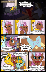 Size: 699x1080 | Tagged: safe, artist:acesential, oc, oc only, oc:bowtie, oc:cabbie, oc:calpain, oc:liberty, oc:penny, comic:new beginnings, g4, comic, convention, ponycon, ponycon nyc