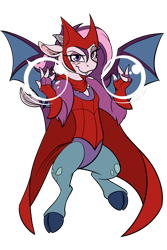 Size: 1024x1536 | Tagged: safe, artist:acesential, oc, oc only, oc:mirage, species:draconequus, g4, clothing, cosplay, costume, ponycon, scarlet witch, simple background, solo, transparent background