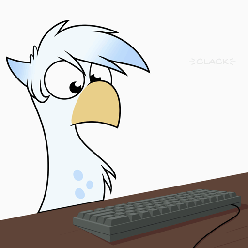 Size: 512x512 | Tagged: safe, artist:acesential, oc, oc only, oc:ganix, species:griffon, g4, animated, behaving like a bird, birb, birdposting, birds doing bird things, blinking, cute, desk, eyes closed, frame by frame, gif, griffon oc, griffons doing bird things, keyboard, loop, male, ocbetes, onomatopoeia, pecking, shitposting, simple background, solo, text, typing, white background