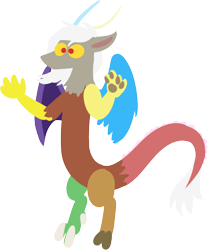 Size: 542x650 | Tagged: safe, artist:acesential, character:discord, oc:eris, species:draconequus, g4, lineless, rule 63, simple background, smol, solo, transparent background