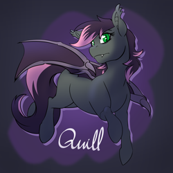 Size: 1400x1400 | Tagged: safe, artist:acesential, oc, oc:quill, species:bat pony, species:pony, g4, female, mare