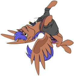 Size: 1280x1306 | Tagged: safe, artist:acesential, oc, oc:odyssey flash, species:pegasus, species:pony, g4, clothing, hoodie, sword, weapon
