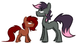Size: 451x261 | Tagged: safe, artist:acesential, oc, oc only, oc:penny, oc:quill, species:earth pony, species:pony, g4