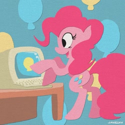 Size: 1575x1575 | Tagged: safe, artist:docwario, character:pinkie pie, canvas, computer