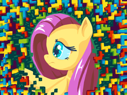 Size: 890x667 | Tagged: safe, artist:docwario, character:fluttershy, female, solo, tetris