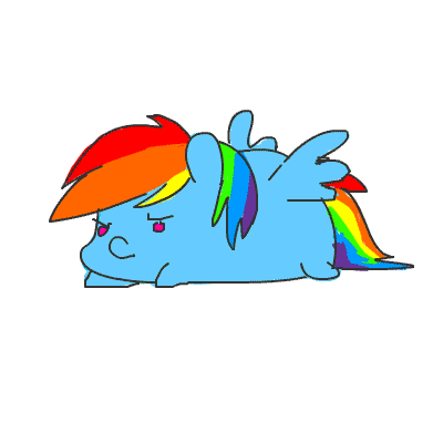 Size: 400x400 | Tagged: safe, artist:mt, character:rainbow dash, chubbie, animated, female, frame by frame, gotta go fast, solo