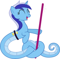 Size: 6446x6400 | Tagged: safe, artist:parclytaxel, character:minuette, species:lamia, .svg available, absurd resolution, albumin flask, constriction, female, happy, knot, original species, simple background, solo, species swap, toothbrush, transparent background, vector