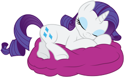Size: 5150x3200 | Tagged: safe, artist:kp-shadowsquirrel, artist:yanoda, character:rarity, .ai available, cute, female, pillow, raribetes, simple background, sleeping, solo, transparent background, underhoof, vector