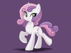 Size: 4000x3000 | Tagged: safe, artist:kianamai, character:sweetie belle, cute, eyeshadow, female, grin, looking at you, older, raised hoof, raised leg, smiling, solo
