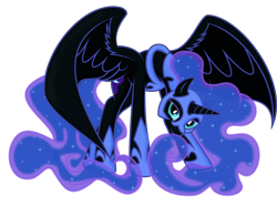 Size: 4500x3343 | Tagged: safe, artist:kp-shadowsquirrel, artist:soren-the-owl, artist:spier17, character:nightmare moon, character:princess luna, species:alicorn, species:pony, female, head tilt, looking at you, nicemare moon, nightmare luna, simple background, smiling, solo, spread wings, transparent background, vector, wings