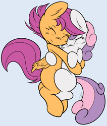 Size: 2417x2851 | Tagged: safe, artist:ambris, artist:scarletvye, character:scootaloo, character:sweetie belle, species:pegasus, species:pony, ship:scootabelle, female, lesbian, shipping