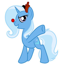 Size: 4000x4300 | Tagged: safe, artist:xwhitedreamsx, character:trixie, species:pony, species:reindeer, species:unicorn, antlers, clothing, costume, female, mare, rudolph, simple background, solo, transparent background