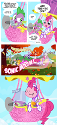 Size: 900x1964 | Tagged: safe, artist:pixelkitties, character:applejack, character:berry punch, character:berryshine, character:bon bon, character:carrot cake, character:carrot top, character:cheerilee, character:derpy hooves, character:fili-second, character:filthy rich, character:golden harvest, character:lyra heartstrings, character:minuette, character:pinkie pie, character:queen chrysalis, character:spike, character:sweetie drops, character:twilight sparkle, character:twilight sparkle (alicorn), oc, oc:fluffle puff, species:alicorn, species:pony, episode:power ponies, g4, my little pony: friendship is magic, bucket, comic, female, hot air balloon, mare, running of the leaves, that was fast, twinkling balloon