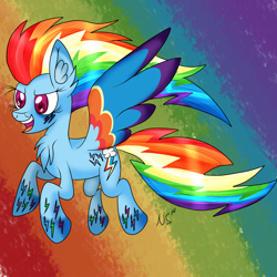 Size: 3000x3000 | Tagged: safe, artist:novaspark, character:rainbow dash, colored wings, female, high res, multicolored wings, rainbow power, rainbow wings, solo