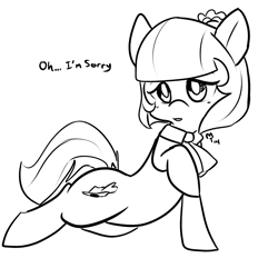 Size: 1000x1000 | Tagged: safe, artist:mt, character:coco pommel, episode:rarity takes manehattan, g4, my little pony: friendship is magic, female, monochrome, solo