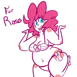 Size: 450x450 | Tagged: safe, artist:mt, artist:ross irving, character:pinkie pie, bikini, breasts, fat, humanized, obese