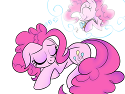 Size: 1600x1200 | Tagged: safe, artist:wubcakeva, character:pinkie pie, cupcake, dream, eating, female, sleeping, solo