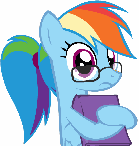 Size: 550x575 | Tagged: safe, artist:ianimateyourpictures, artist:zacatron94, character:rainbow dash, species:pegasus, species:pony, adorkable, alternate hairstyle, animated, book, cute, dashabetes, dork, egghead, female, frown, glasses, looking at you, mare, nerd pony, ponytail, rainbow dork, shifty eyes, simple background, solo, white background