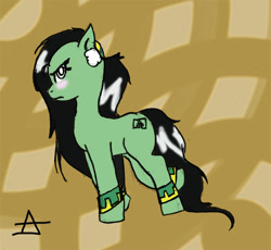 Size: 700x644 | Tagged: safe, artist:arnachy, species:earth pony, species:pony, avatar the last airbender, blind, crossover, ponified, solo, toph bei fong