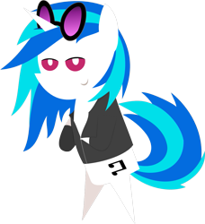 Size: 985x1080 | Tagged: safe, artist:zacatron94, character:dj pon-3, character:vinyl scratch, bedroom eyes, clothing, female, jacket, pointy ponies, solo, undressing, unzipping