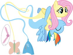 Size: 8501x6400 | Tagged: safe, artist:parclytaxel, character:fluttershy, character:rainbow dash, ship:flutterdash, .svg available, absurd resolution, female, genie, genie pony, heart, hug, knot, lesbian, shipping, simple background, transparent background, upside down, vector