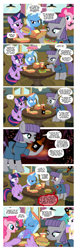 Size: 950x3088 | Tagged: safe, artist:pixelkitties, character:maud pie, character:pinkie pie, character:princess celestia, character:trixie, character:twilight sparkle, character:twilight sparkle (alicorn), species:alicorn, species:pony, episode:maud pie, g4, my little pony: friendship is magic, alcohol, applejack daniel's, censored vulgarity, comic, cthulhu mythos, eating, eldritch abomination, female, food, fried chicken, grawlixes, h.p. lovecraft, h.p.lovecraft, hay burger, hay fries, implied scootabuse, lovecraft, mare, quote, reference, scootachicken, table, that pony sure does love burgers, the dunwich horror, troll 2, twilight burgkle, vulgar, whiskey, wilbur whateley