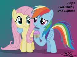 Size: 4000x3000 | Tagged: safe, artist:sintakhra, character:fluttershy, character:rainbow dash, cupcake
