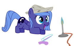 Size: 3712x2296 | Tagged: safe, artist:sintakhra, character:princess luna, species:pony, cartographer's cap, clothing, female, hat, high res, science, solo, woona