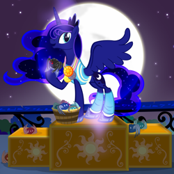 Size: 1200x1200 | Tagged: safe, artist:pixelkitties, character:princess luna, clothing, female, medal, socks, solo, spider