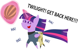 Size: 1744x1105 | Tagged: safe, artist:zacatron94, character:twilight sparkle, character:twilight sparkle (alicorn), species:alicorn, species:pony, clothing, female, happy, laughing, magic, mare, melon, mischief, pointy ponies, smiling, solo, watermelon
