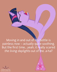 Size: 800x1000 | Tagged: safe, artist:parclytaxel, character:twilight sparkle, character:twilight sparkle (alicorn), species:alicorn, a-ha, ask, bottle, female, genie, geniefied, klein bottle, screaming, solo, song reference, text, tumblr, twitwee, vector